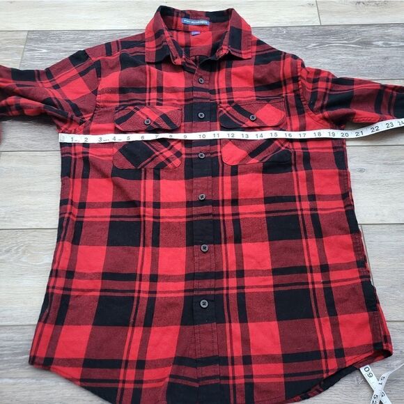 Port Authority red and black plaid shirt - Picture 4 of 8